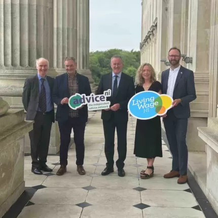 Photo from launch of Living Wage NI