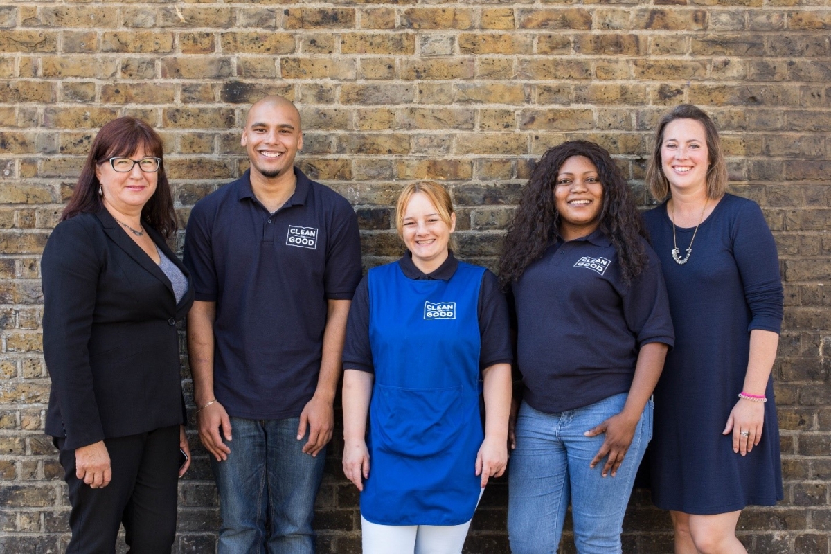 Clean for Good team photo in cleaning uniform